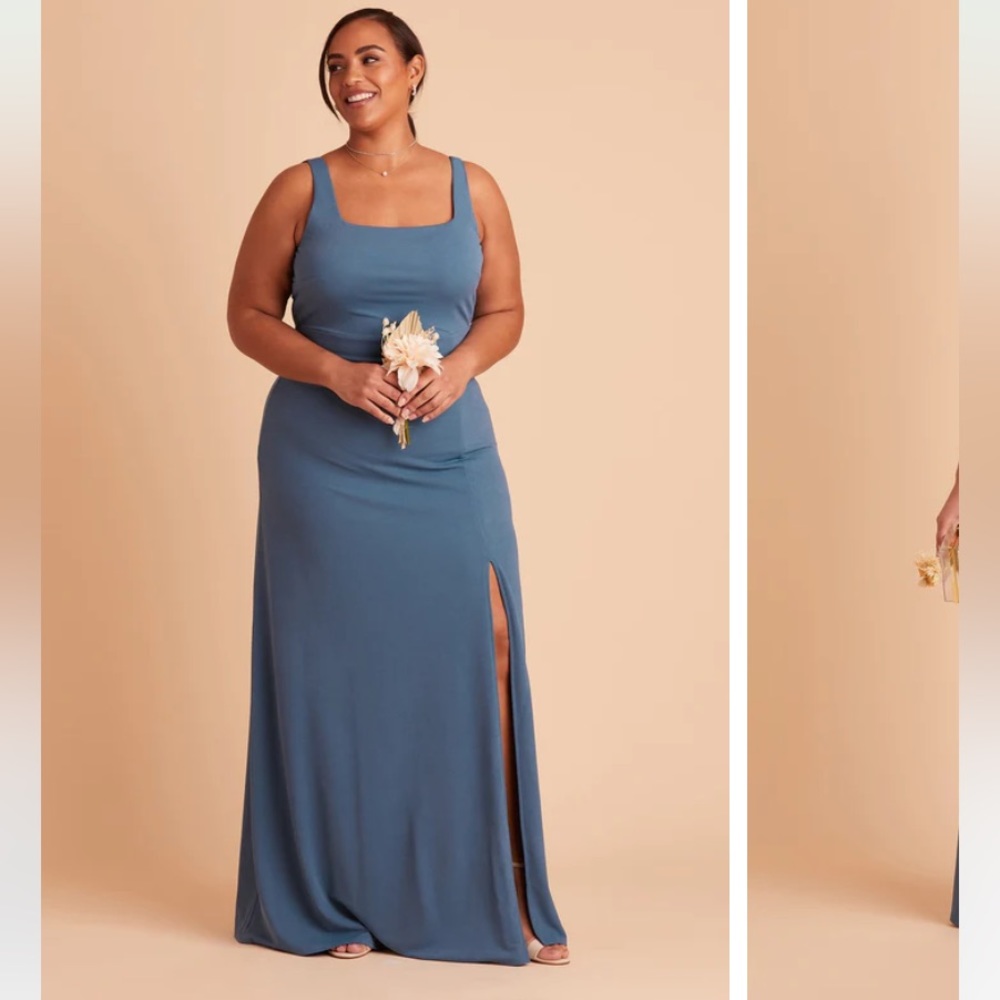 New NWT Birdy Grey “Alex” Convertible Crepe Gown Maxi Dress Twilight Sleeveless - Picture 7 of 13